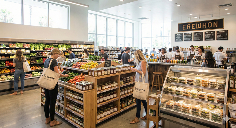 Customers shopping in Erewhon Grocery
