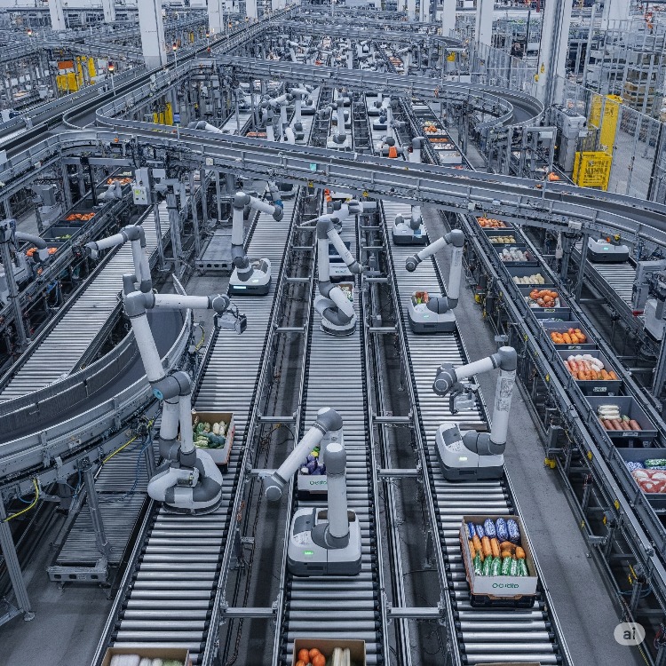 Automation In Action At A Fake Ocado Warehouse