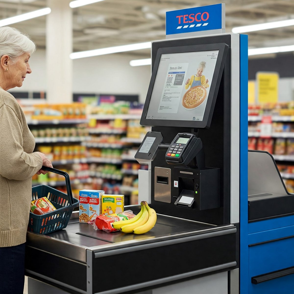 Self Check-Out At Tesco Supermarket