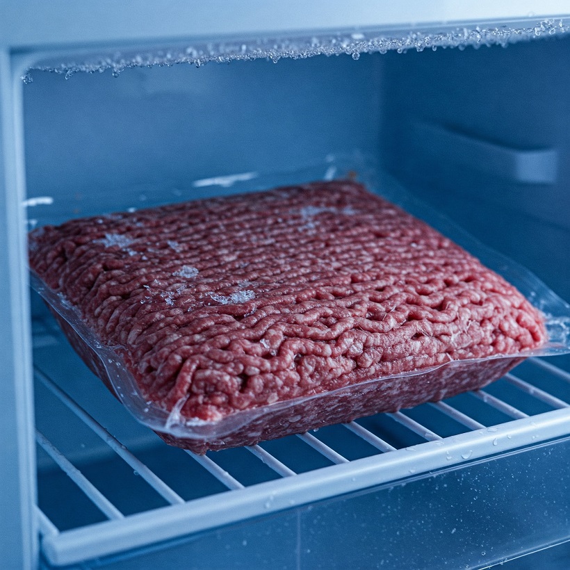 Ground Beef Frozen In Mini Freezer